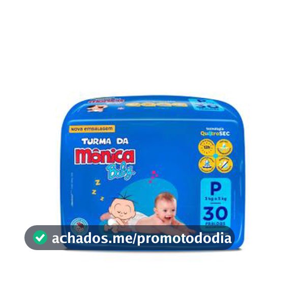 Fralda Turma da Mônica Baby Tam. P 3 a 5kg