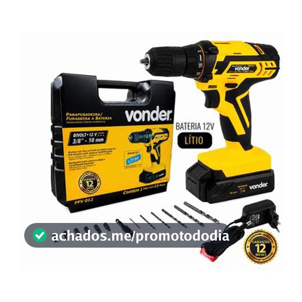 Parafusadeira Furadeira Vonder Bateria 12v Bivolt Pfv012i - Furadeira - Magazine Eieutil