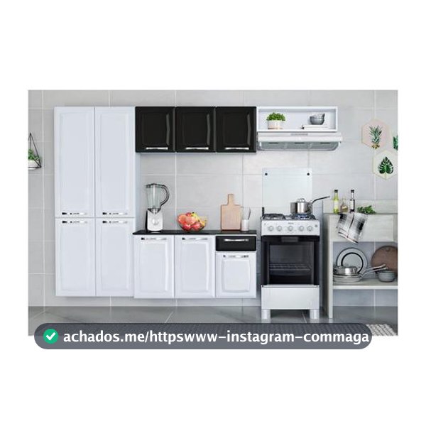 Armário de Cozinha Compacta Itatiaia Amanda Aço com Balcão 10 Portas 1 Gaveta