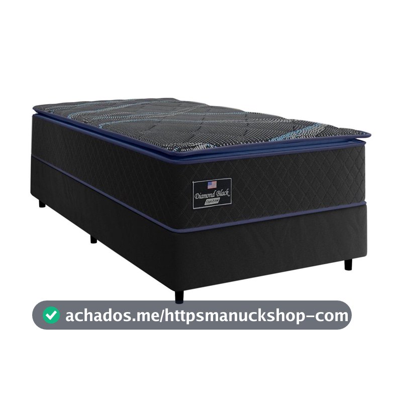 Base Cama Box Solteiro Gazin 27x88x188cm Diamond Black - Base Cama Box Solteiro - Magazine Palomadutra