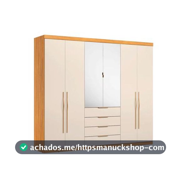 Guarda-roupa Casal com Espelho  4 Gavetas 6 Portas Demóbile Giardino