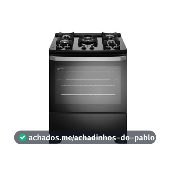 Fogão Electrolux 5 Bocas Efficient com PerfectCook Preto FE5GB