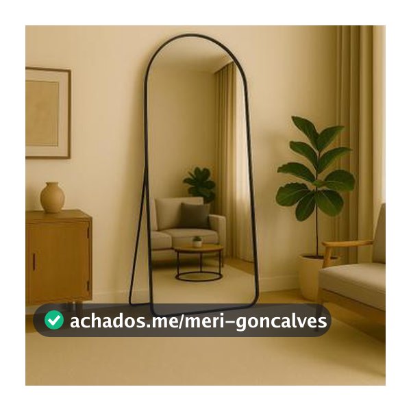 Espelho De Parede Grande Oval Arco Base Reta Corpo Inteiro 150x60 Moldura em Metal - LOPAZZI - Espelho Decorativo - Magazine Sacafarelli