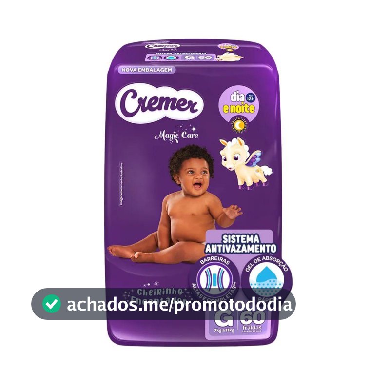 Fralda Descartável Cremer Magic Care Hiper G 60 Tiras - Fralda Descartável