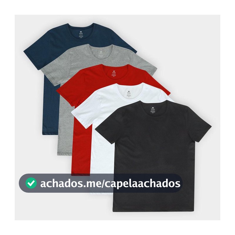 Kit Camiseta Hering C/ 5 Peças Masculina