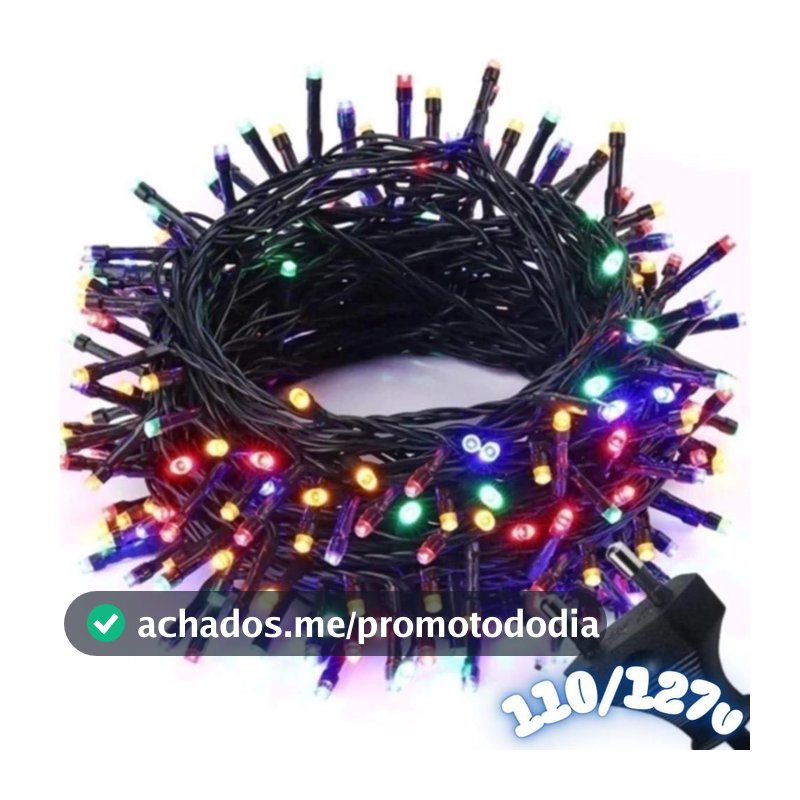 Pisca pisca arvore de natal fio verde 100 leds colorida 10 metros 127v/110v ref.: 15103 - Global - Pisca Pisca - Magazine Sacafarelli