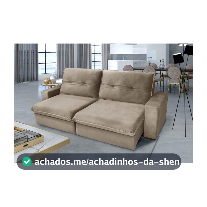 Sofá Retrátil Reclinável 4 Lugares Nipon Gralha Azul