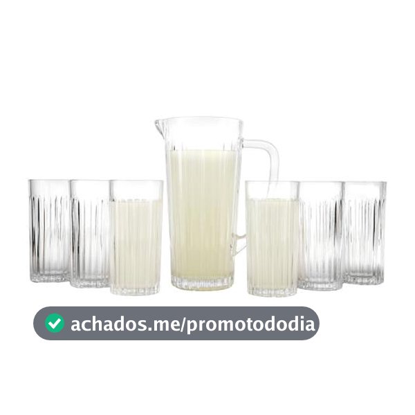 Jogo de Copos com Jarra de Vidro 7 Peças Haus Concept Filetto - Conjunto de Jarra e Copos