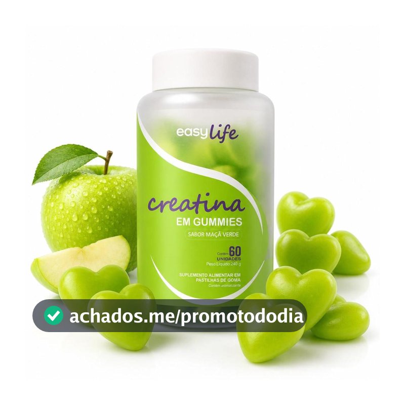 Creatina em Goma Mastigável 60 Unidades Maçã Verde Gummy - Easy life - Creatina - Magazine Eieutil