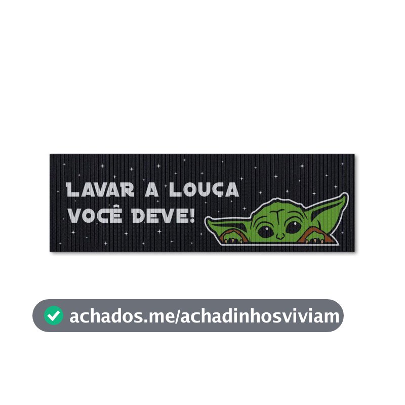 Tapete de Cozinha 1,25x0,40cm Yoda Star Wars LAVAR A LOUÇA - BEEK - Tapete - Magazine Auchados