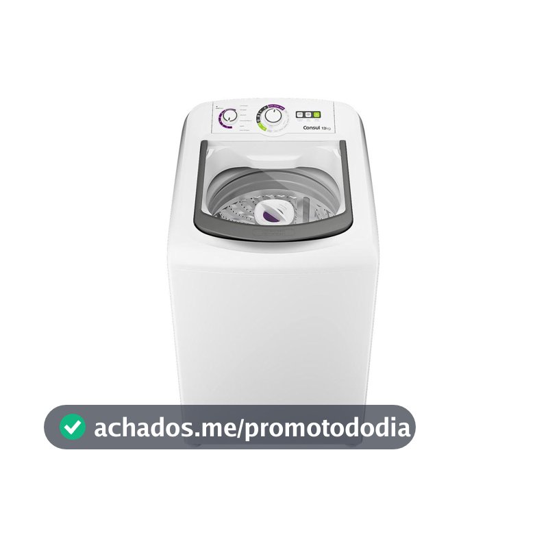 Lavadora de Roupas Consul 13kg Cesto Inox 16 Programas de Lavagem Branca CWH13AB