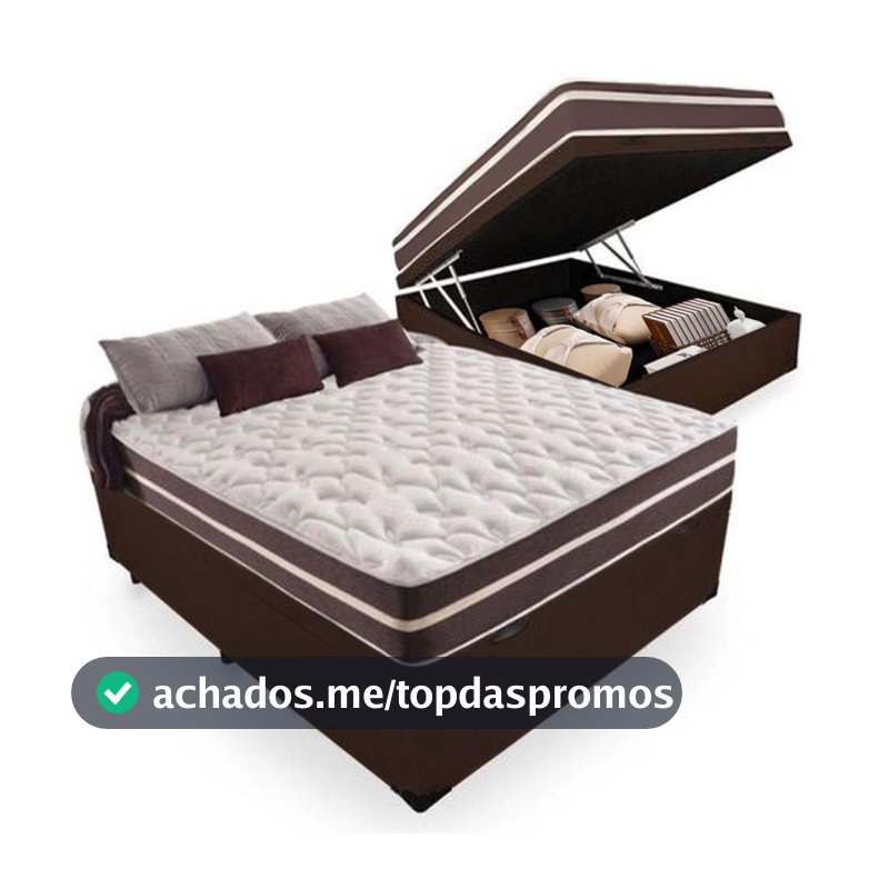 Cama Box Baú Casal + Colchão De Molas Prime Colchões Classic Superlastic 138x188x64