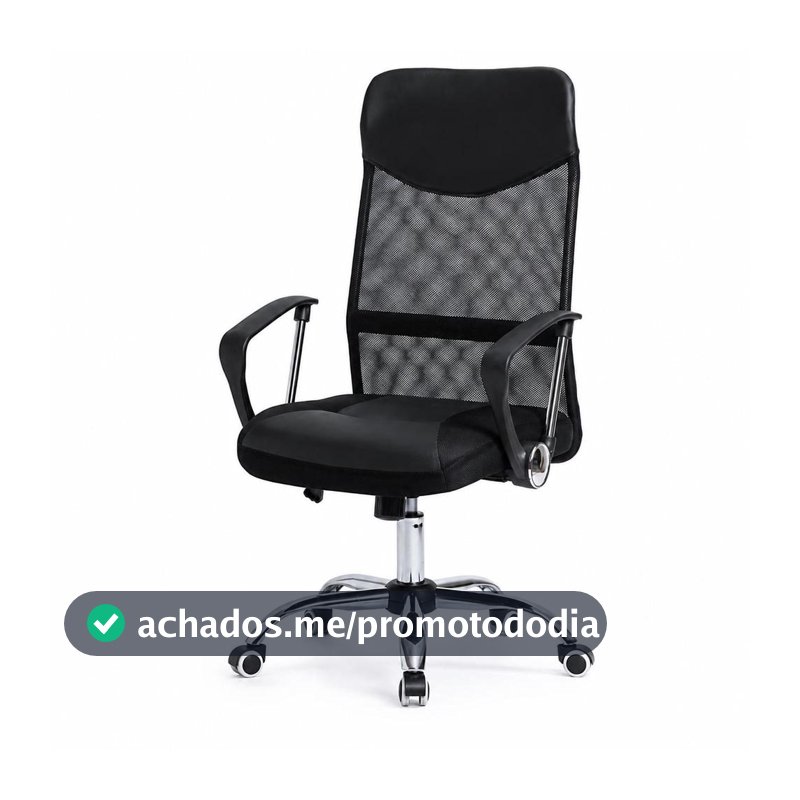 Cadeira Ergonômica Giratória Office Mesh 120kg com Suporte Lombar Ajustável