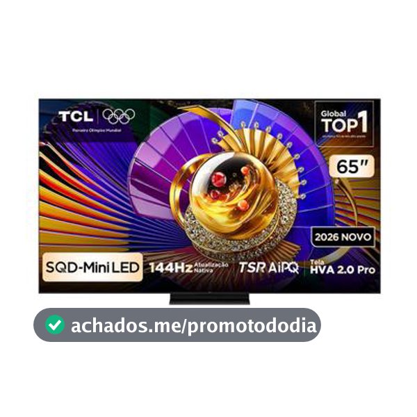 Smart TV 4K TCL TOP Premium SQD-Mini LED 65” Polegadas Processador AiPQ Pro, Dolby Vision, 144Hz, Google TV - 65C7L - Smart Tv
