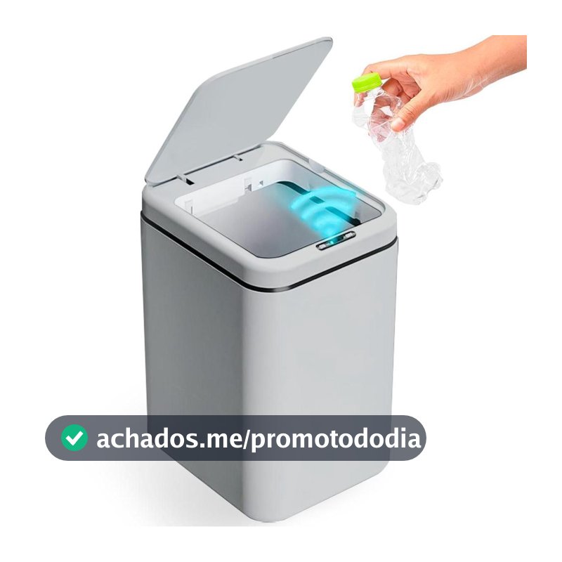 Lixeira Inteligente 16 Litros Com Sensor Automático Abre E Fecha Banheiro Cozinha A Pilha Estocasa