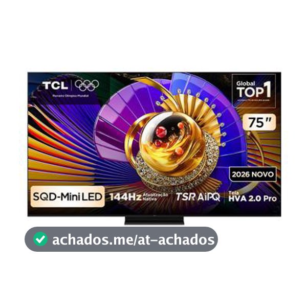 Smart TV 4K TCL TOP Premium SQD-Mini LED 75” Polegadas com Processador AiPQ Pro, Dolby Vision, 144Hz, Google TV - 75C7L - Smart Tv