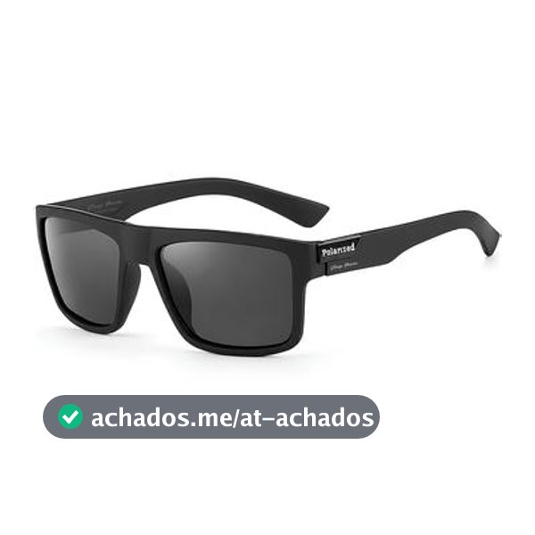 Óculos de Sol Masculino Preto Escuro Lente Com Proteção UV400 Filtro Polarizado Visão Confortável Design Moderno Rostos Finos Village Heaven 1035