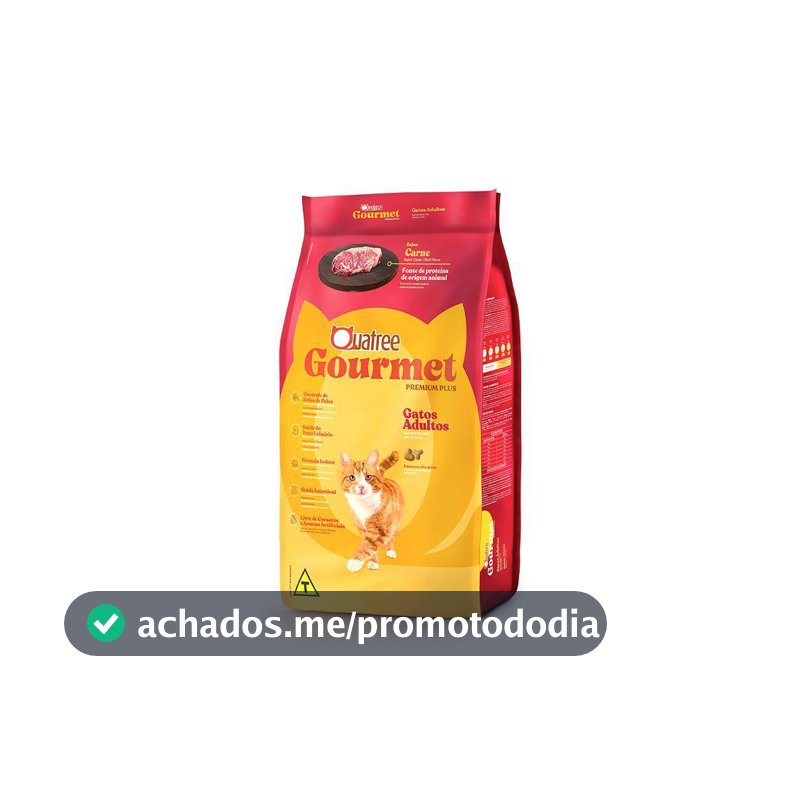 Ração Quatree Gourmet Para Gatos Adultos Sabor Carne 10kg