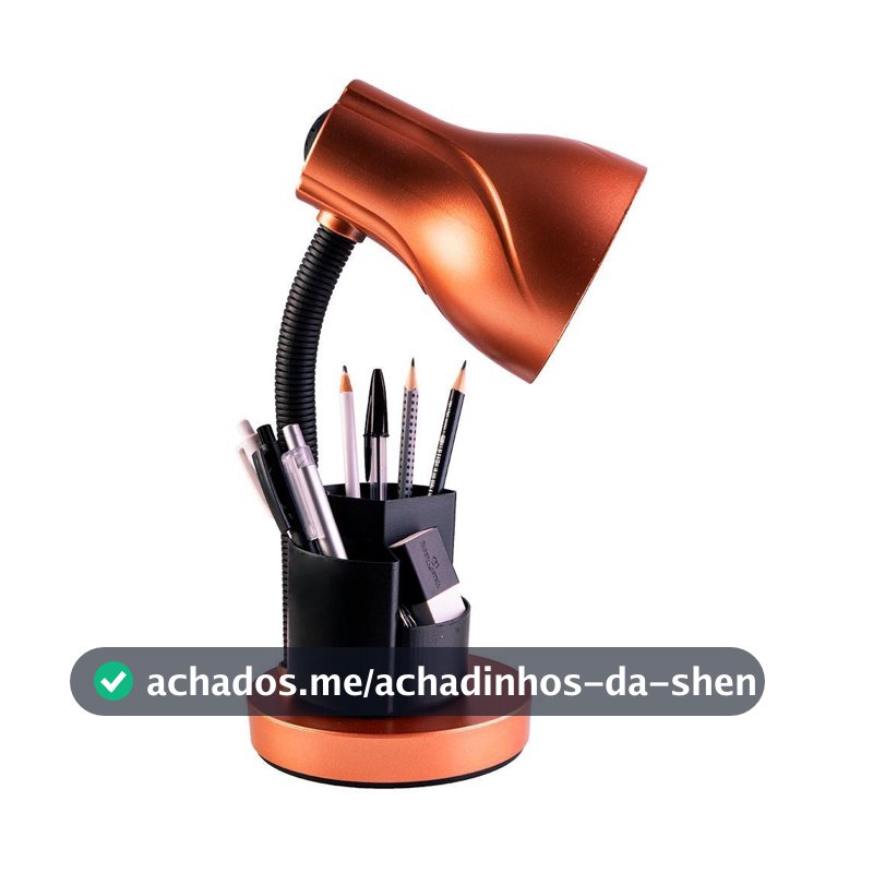Luminária de Mesa Estudo Abajur Quarto Articulada Direcionável Escritório Home Office Porta Lápis Caneta Bivolt E27