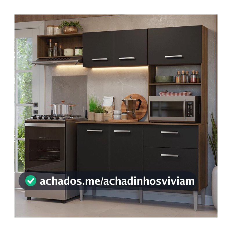 Armário de Cozinha Compacta 196cm Aura Madesa