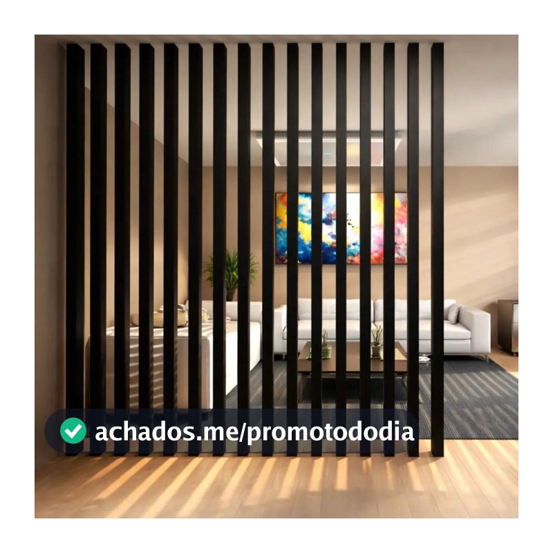 Divisor de Ambiente Brise WPC 2,90m I Ripa 7,5cm I Divisória Interna I Laminado Decorativo Preto