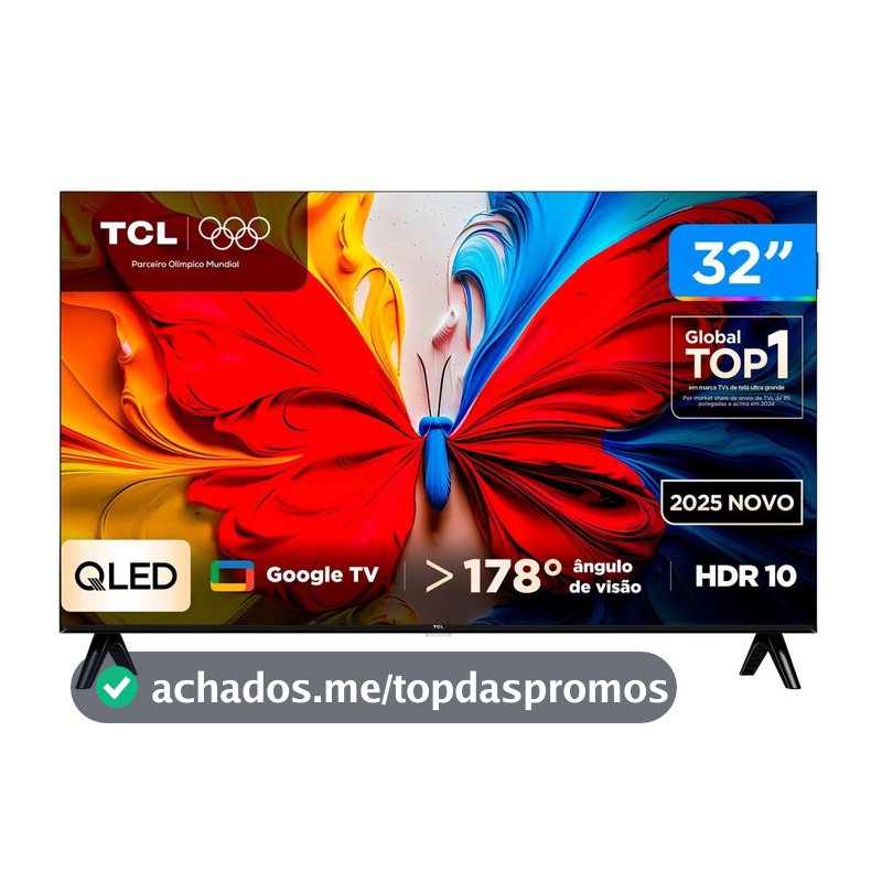 Smart TV 32" TCL Full HD QLED 32S5K Google TV 2 HDMI
