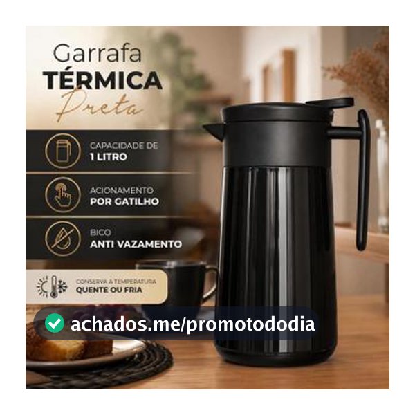 Garrafa Térmica Class 1 Litro Café Chá Quente ou Frio - BelaKaza - Garrafa Térmica