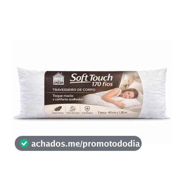 Travesseiro de Corpo 40cm x 1,30m Soft Touch Branco