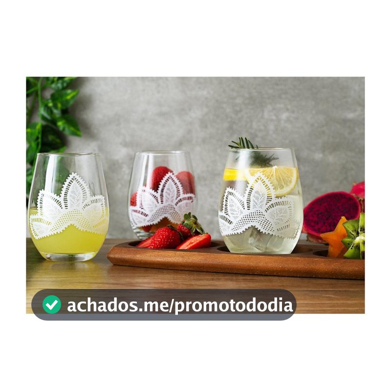 Jogo de Copos de Vidro Mandacaru Martha Medeiros 500ml 6 Peças
