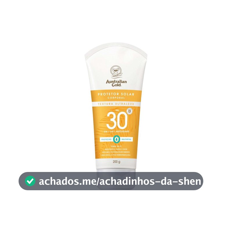 Protetor Solar Corporal Australian Gold 50432 Creme FPS 30 200g