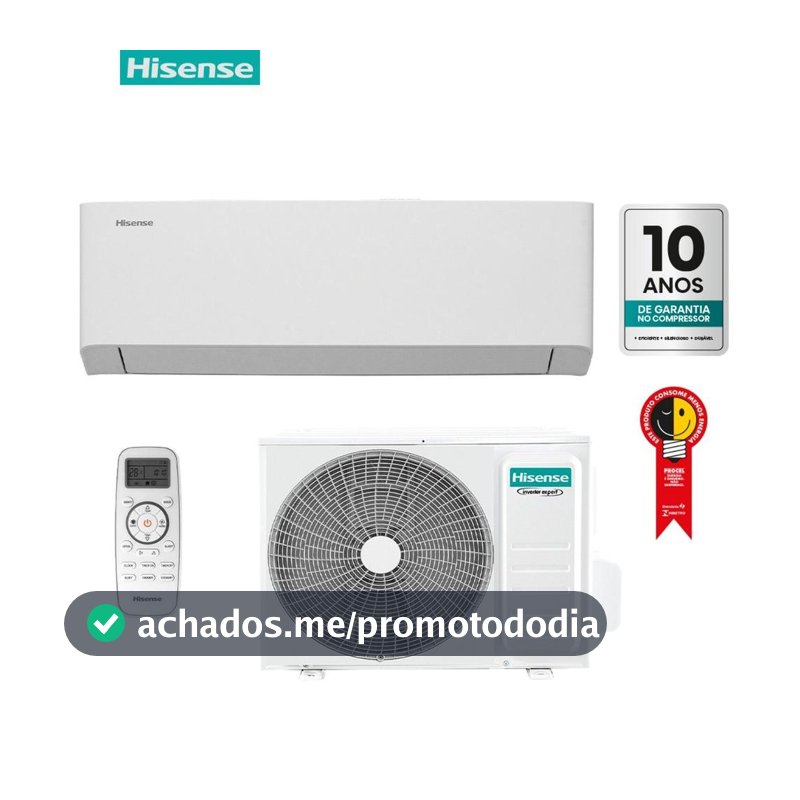 Ar Condicionado Split Hi-efficiency Hisense 9000 Btus Frio As-09tw2rlchb00 Inverter Wi-fi 220v - Ar Condicionado Inverter