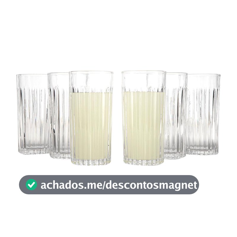 Jogo de Copos de Vidro 350ml 6 Peças Haus Concept Filetto