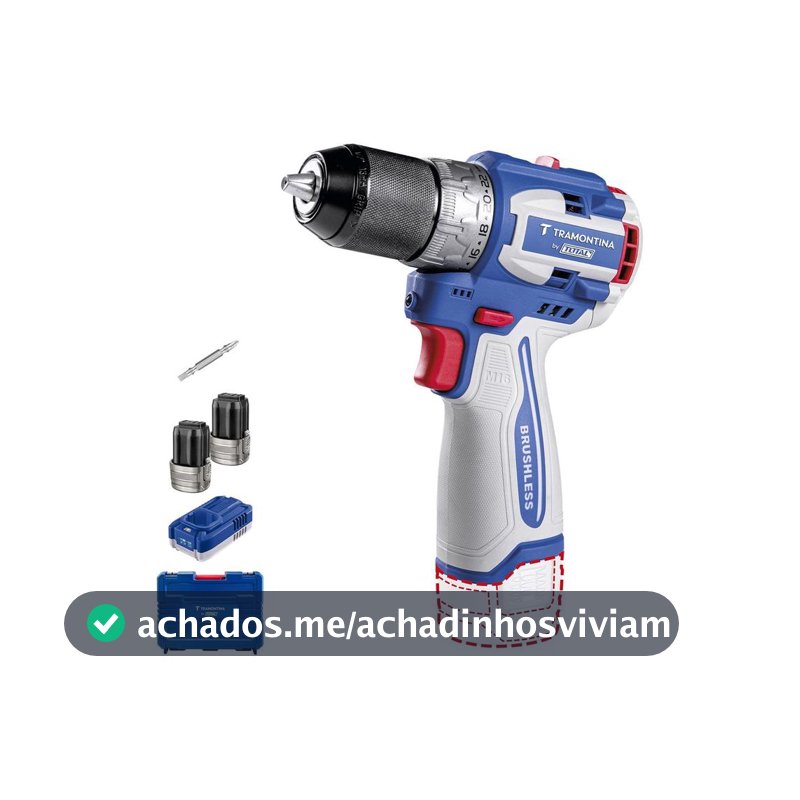 Furadeira e Parafusadeira Tramontina a Bateria By Total Brushless