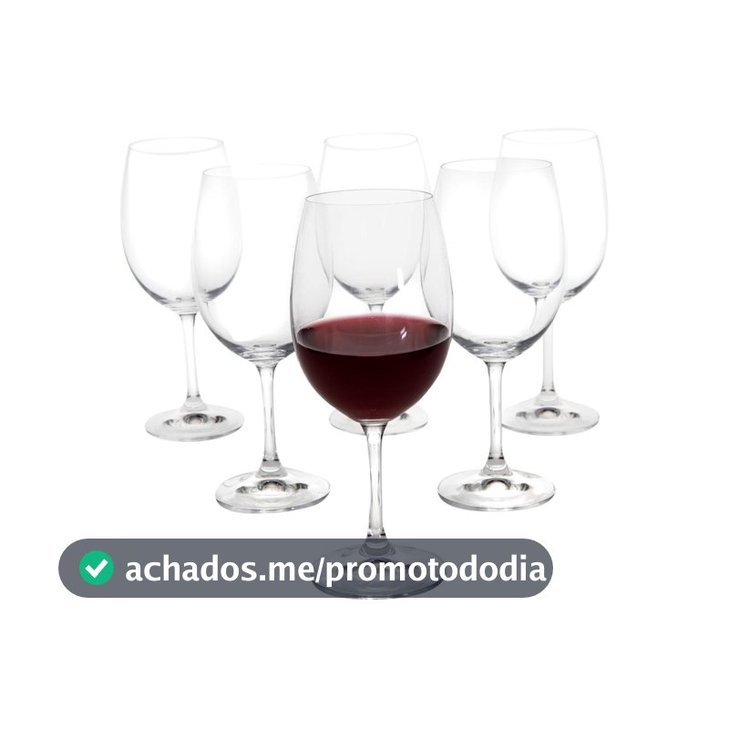 Jogo de Taças para Vinho Cristal 450ml 6 Peças