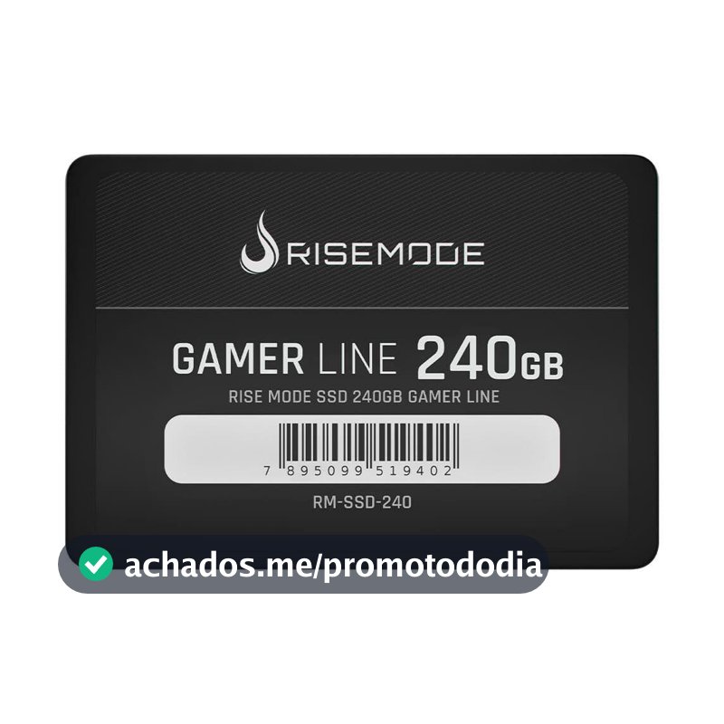 SSD Rise Mode Gamer Line, 240GB, 2.5", SATA III, Leitura: 530 MB/s, Gravação: 520 MB/s, Preto - RM-SSD-240