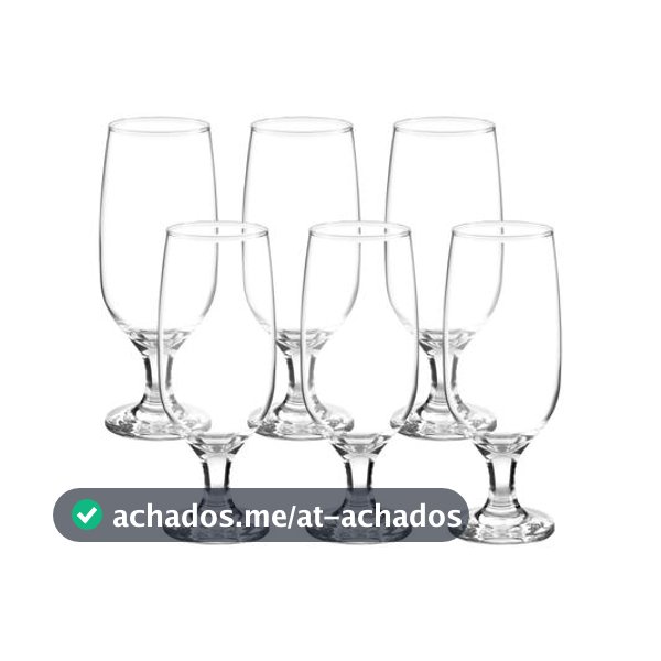 Jogo de Taças de Vidro para Cerveja 6 Peças 300ml Nadir Floripa