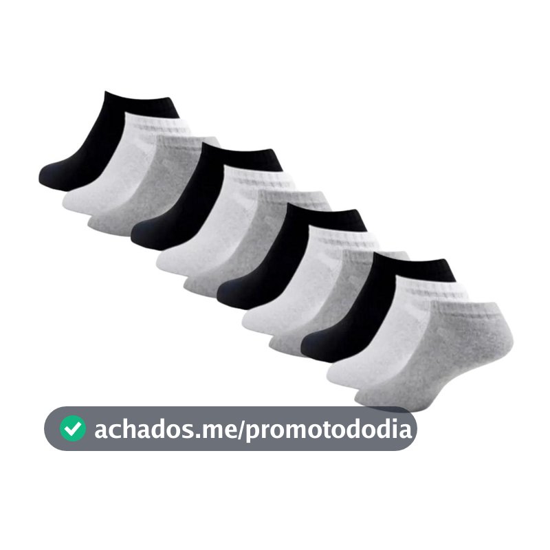 Kit 12 Pares Meia Masculina Cano Curto Soquete Varias Cores
