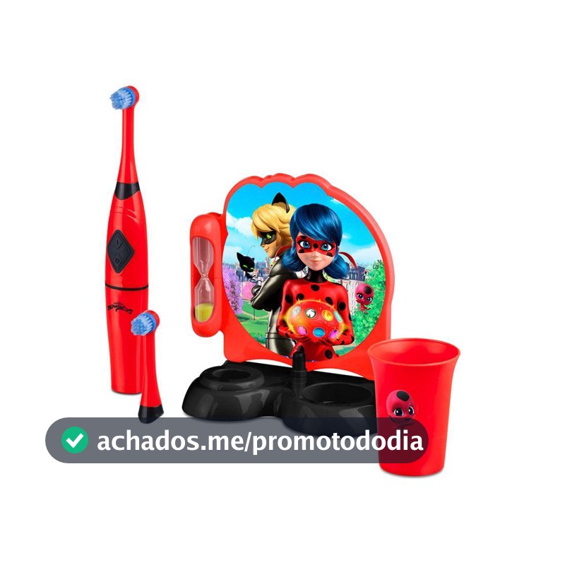 Escova Infantil Elétrica Rotacional Multi Saúde Funny Brush Lady Bug Miraculous - HC428