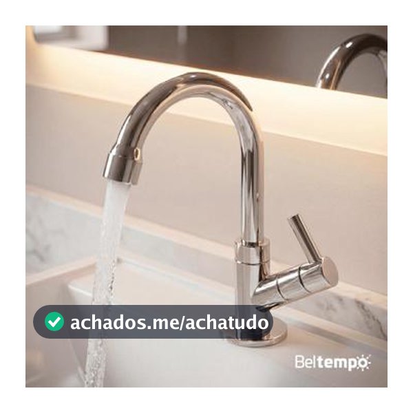 Torneira para Banheiro Lavabo Bica Baixa Bancada ABS Cromada Beltempo