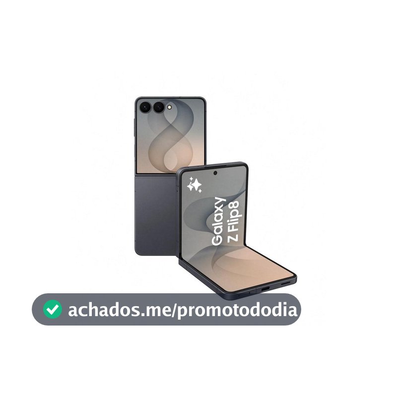 Celular Samsung Galaxy Z Flip8 256GB 12GB RAM Preto 6,9" Câm. Dupla 50MP O Flip Mais Leve do Mundo