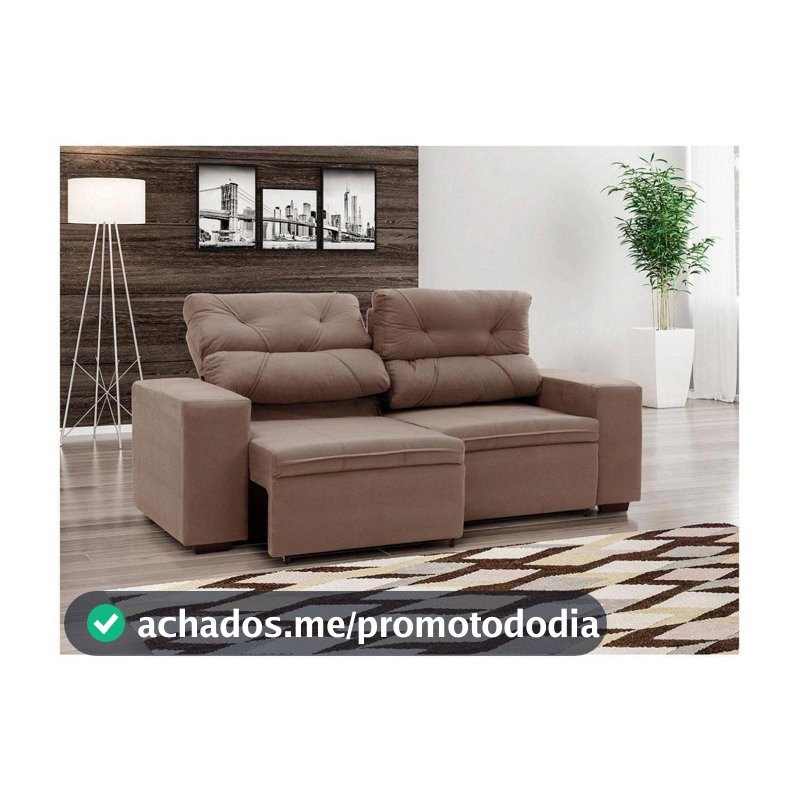 Sofá Retrátil Reclinável 3 Lugares Suede