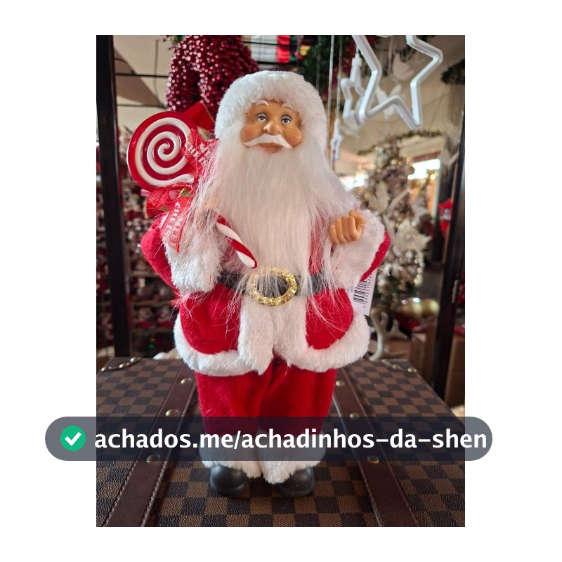 Enfeite Boneco Papai Noel Pirulito 30cm Médio Vermelho Natalino Decorativo Decoração Natal Presente Casa Sala Quarto Escritório Hall Mesa Estante Rack - Pavão - Árvore de Natal - Magazine In_2936609