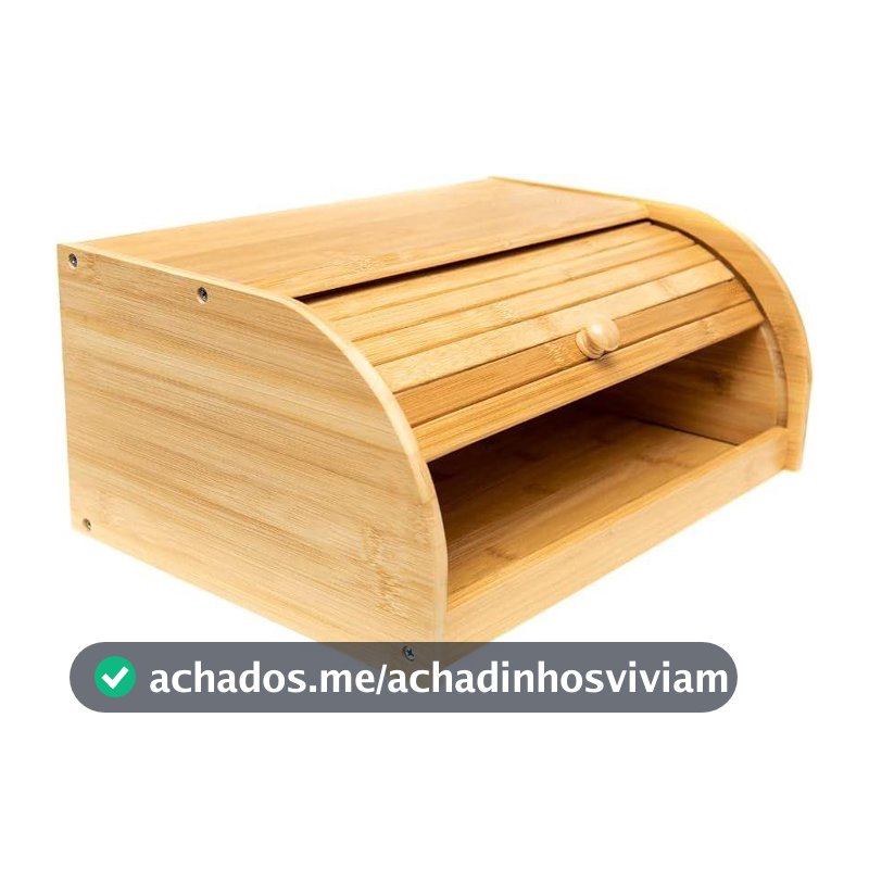 Porta Pães Com Tampa Retrátil de Bambu Ecokitchen Mimo Style