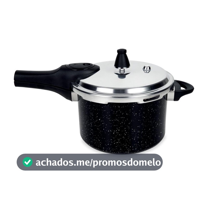 Panela de Pressão Brinox 4,2L Preta Fechamento Externo Ceramic Life Pressure