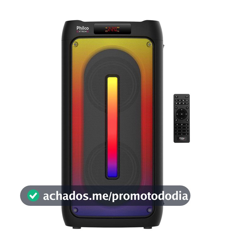 Caixa de Som Philco Extreme Flash Light 350W PCX4500 Preto Bivolt