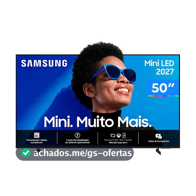 Smart TV 50" Samsung 4K UHD Mini LED M75H One UI Tizen UN50M75HAGXZD 2027