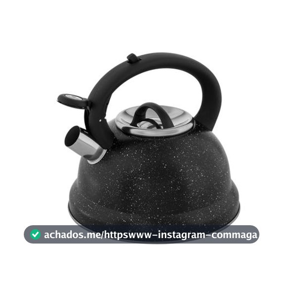 Chaleira Brinox Inox com Apito Preto Marble 2,7L Roma - Chaleira - Magazine Aliadnestorch