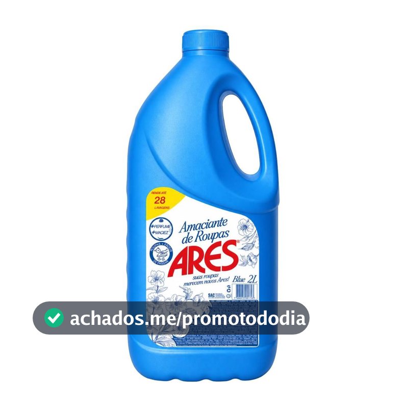 Amaciante De Roupas Ares Blue 2L Perfume e Maciez Rende Até 28 Lavagens