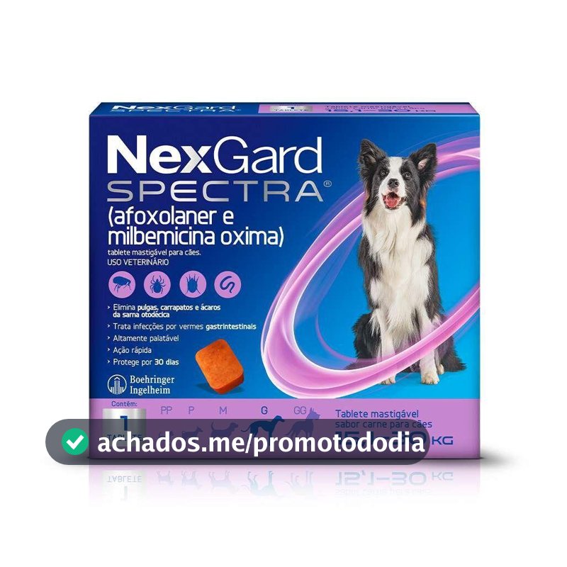 Antipulgas e Carrapatos NexGard Spectra para Cães de 15,1 a 30kg - Antipulga e Carrapaticida