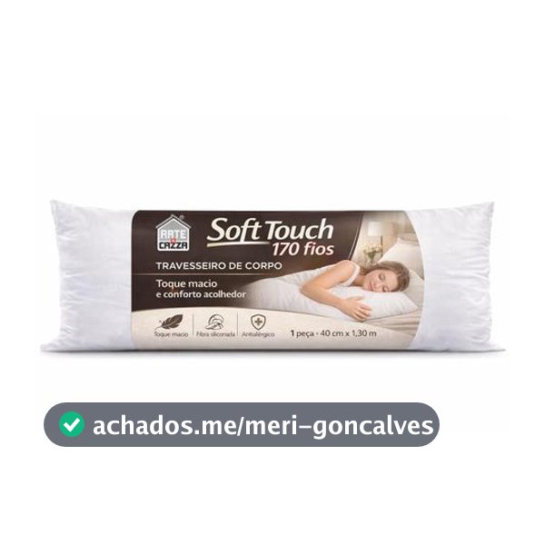 Travesseiro de Corpo 40cm x 1,30m Soft Touch Branco